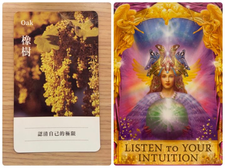 2021120604 Oak & LISTEN TO YOUR INTUITION Angel Answers Oracle Cards Divination by Luc