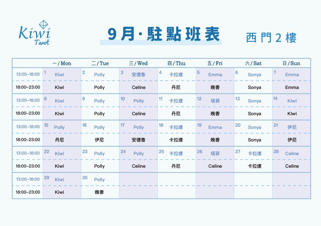 20250901 Kiwi Tarot Ximending Tarot 2F Taipei Tarot